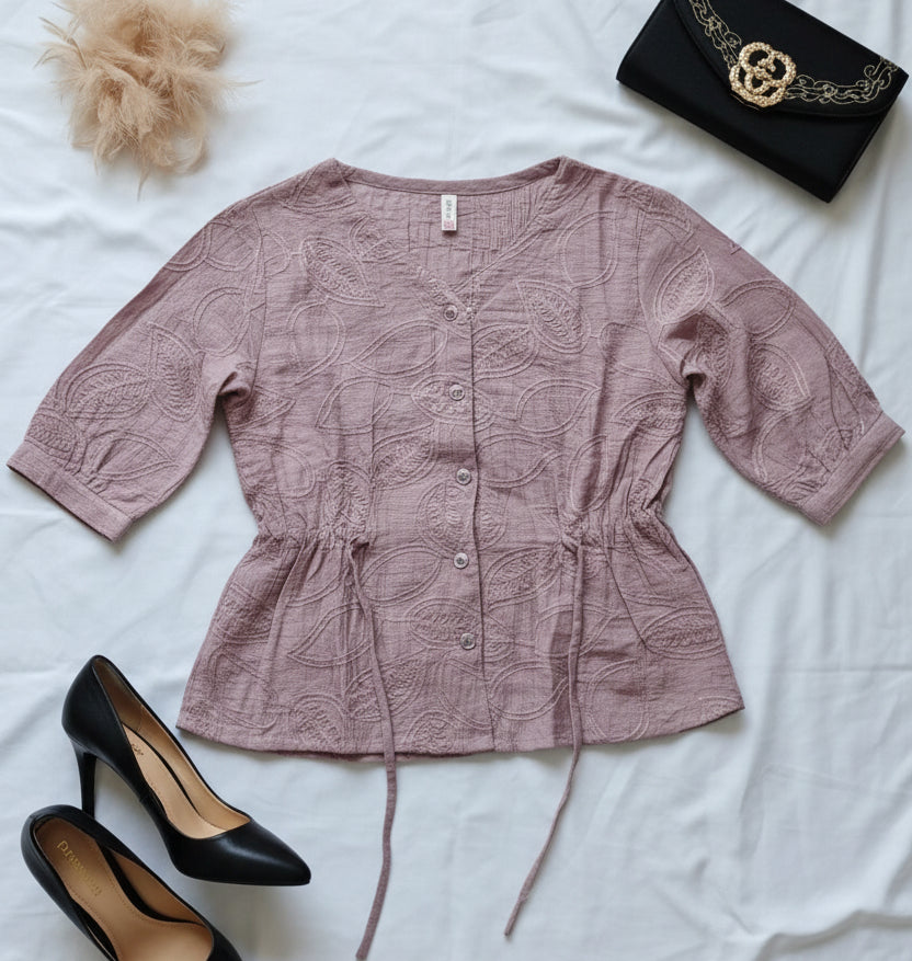 Deep Blush String belt Top (Medium)