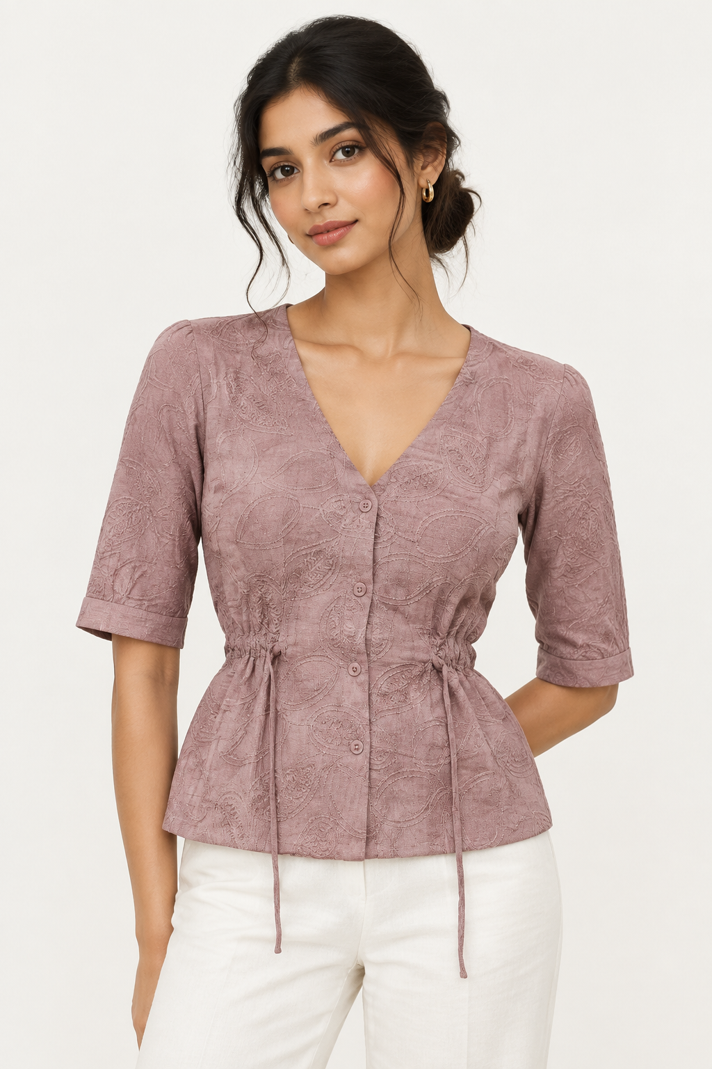 Deep Blush String belt Top (Medium)