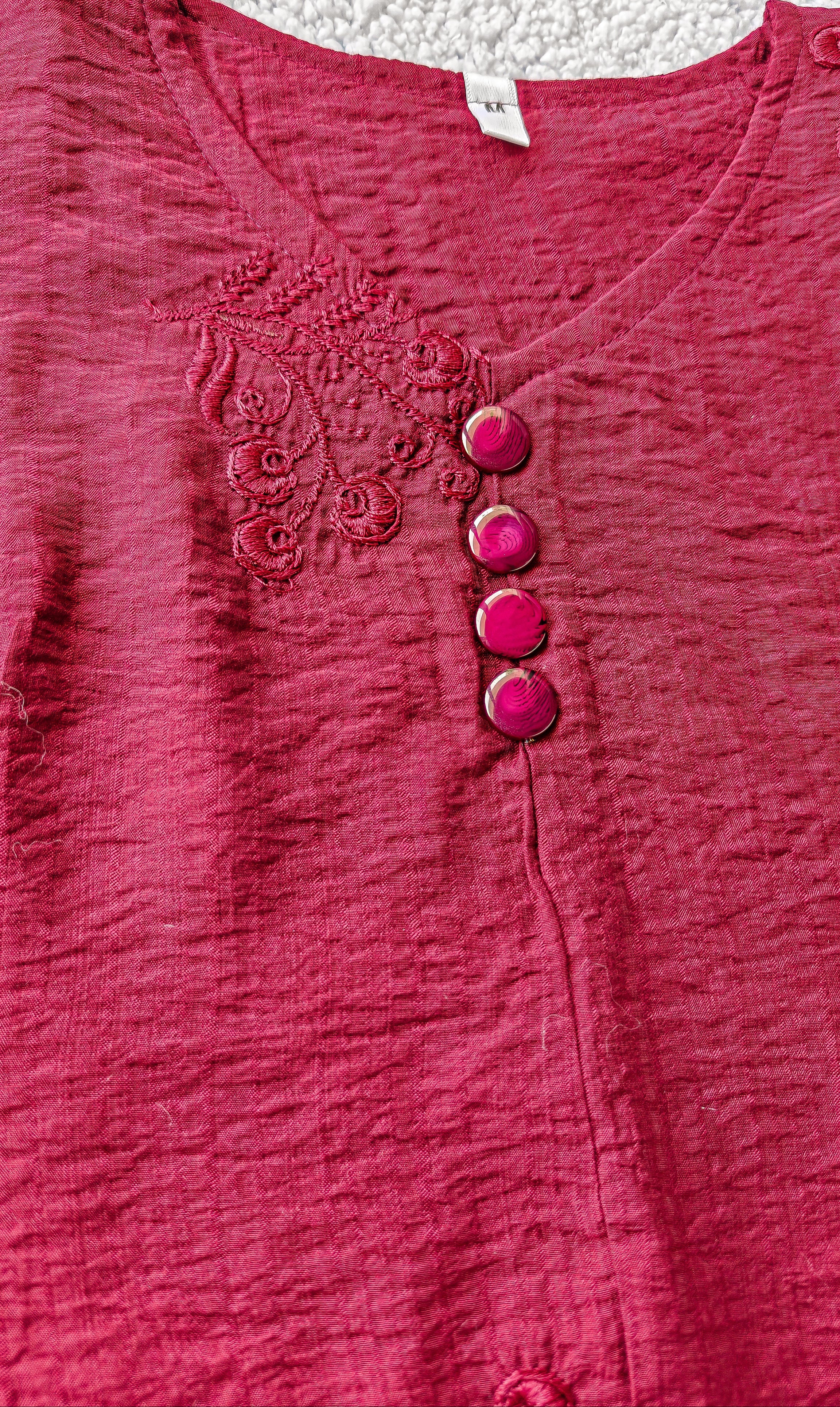 Maroon Embroidered Top (Medium)