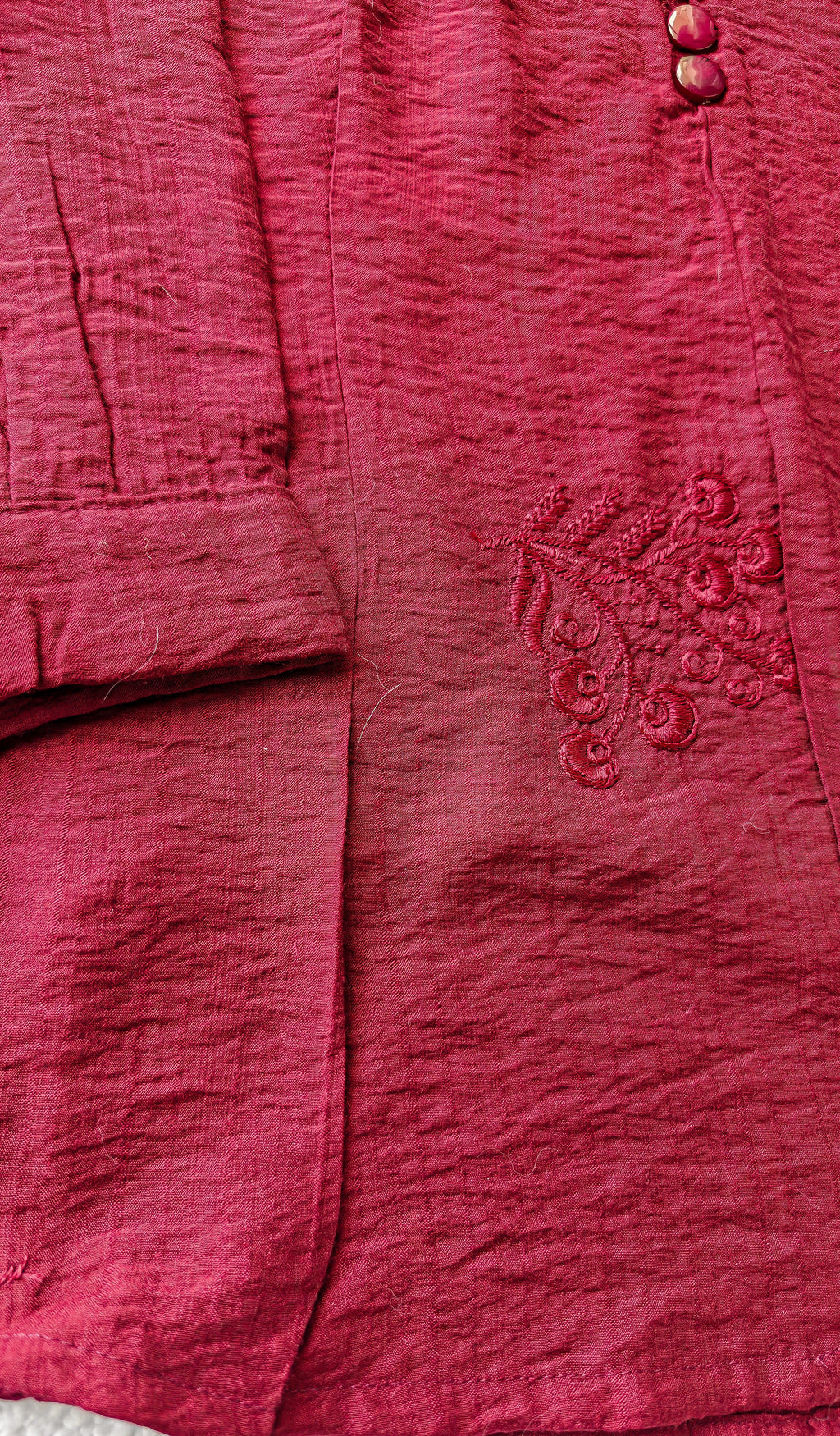Maroon Embroidered Top (Medium)