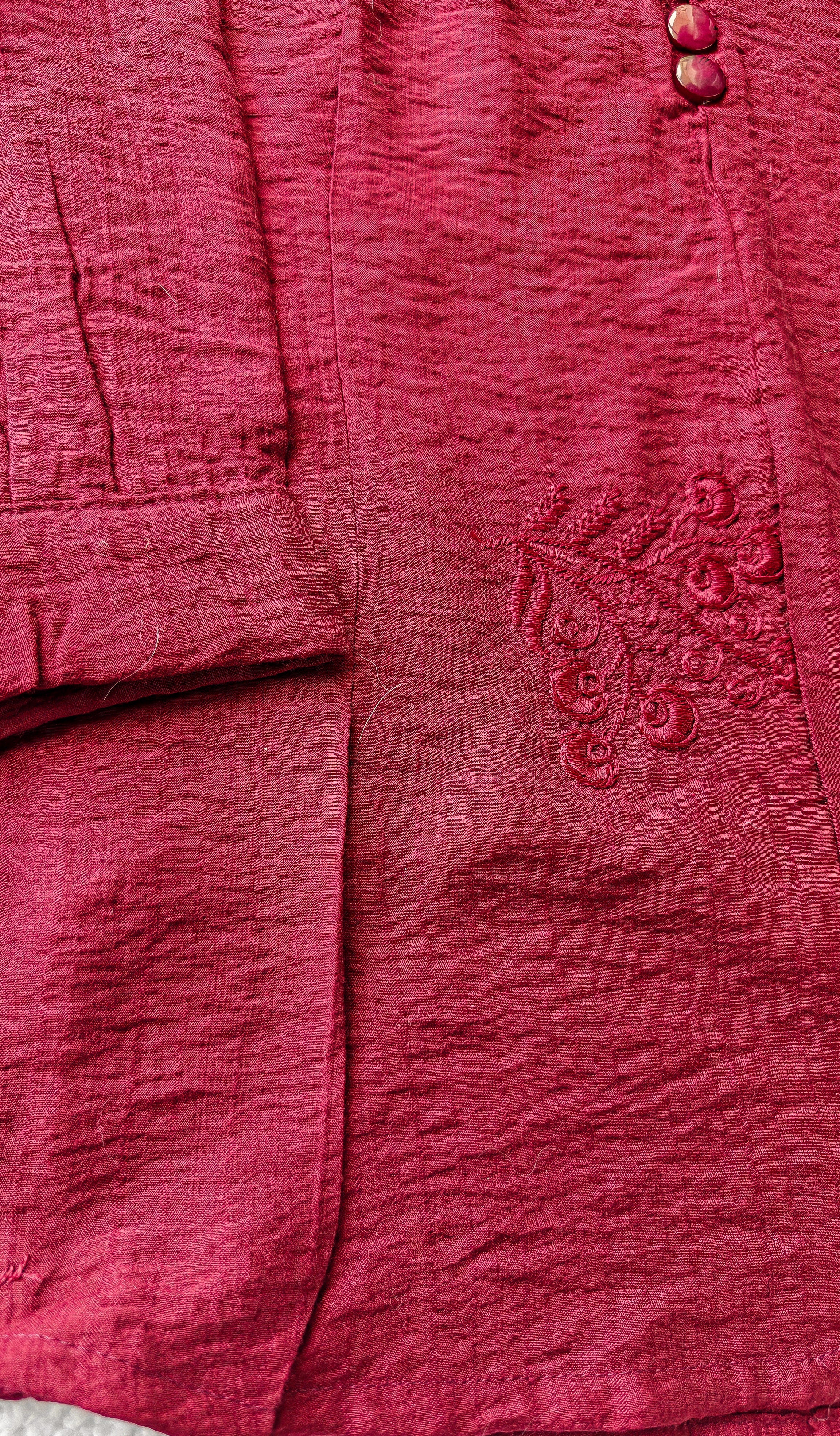 Maroon Embroidered Top (Medium)