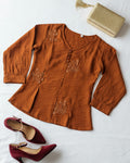 Cinnamon Embroidered Top (Medium)