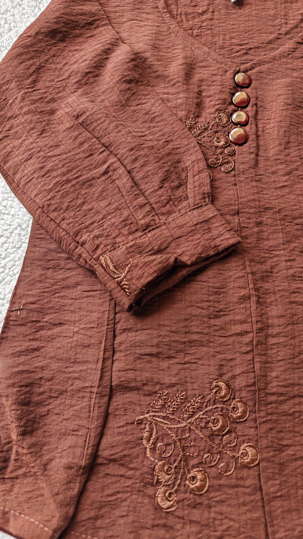 Chocolate Embroidered Top (Medium)