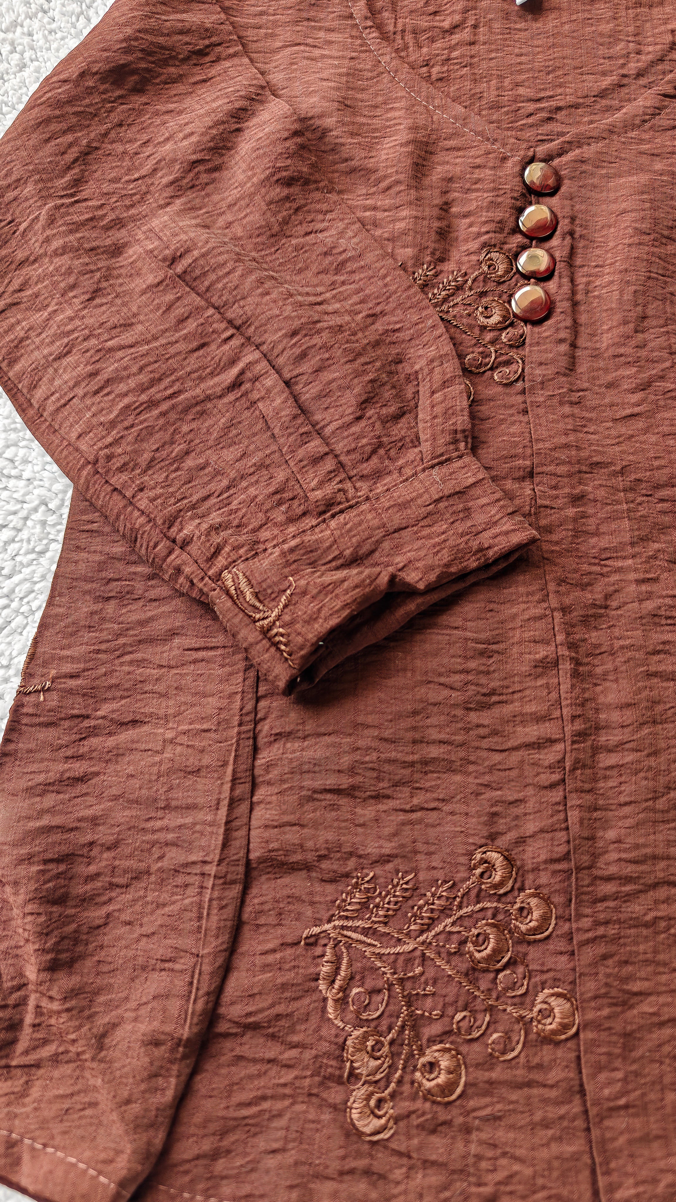 Chocolate Embroidered Top (Medium)