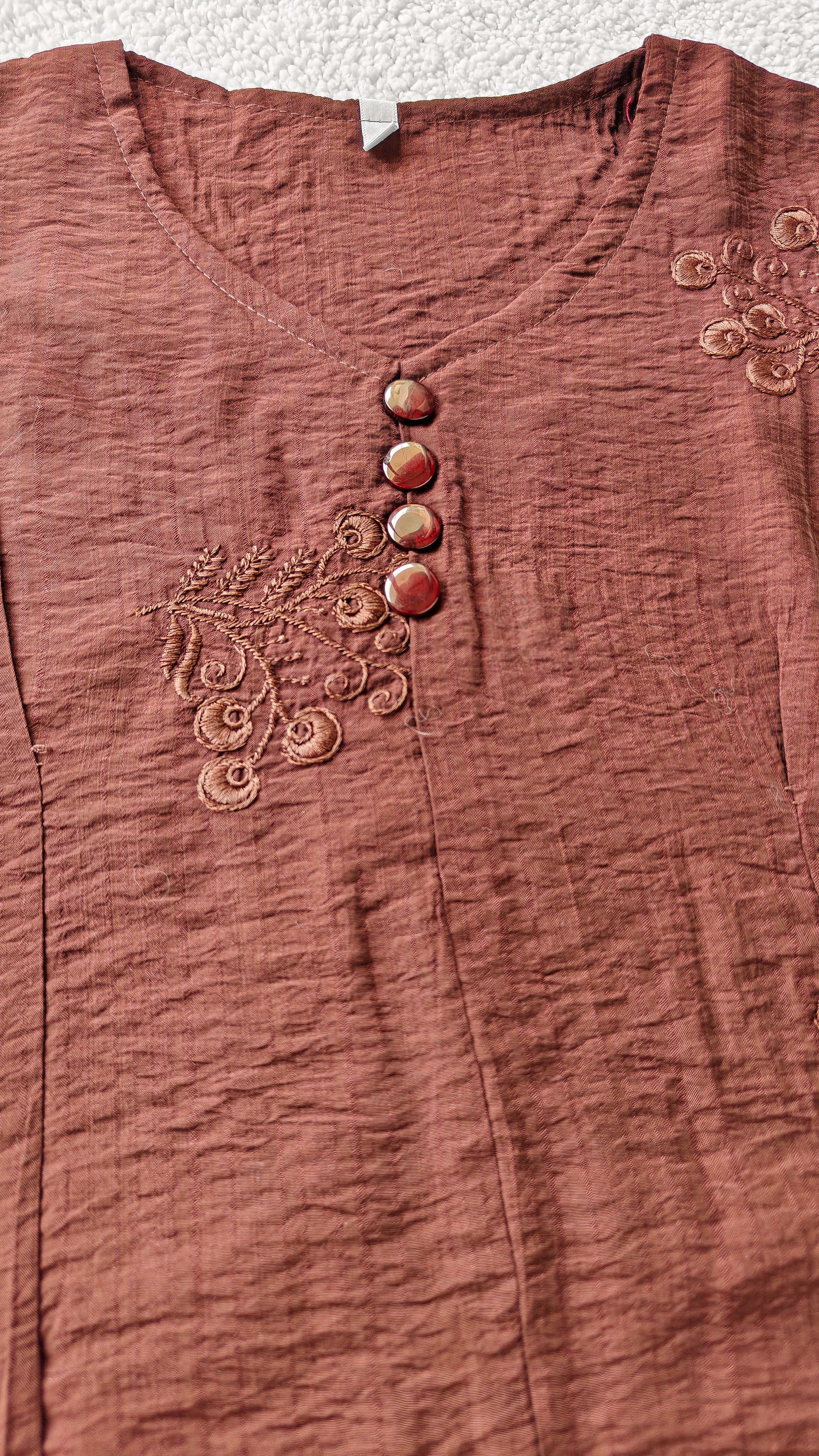 Chocolate Embroidered Top (Medium)