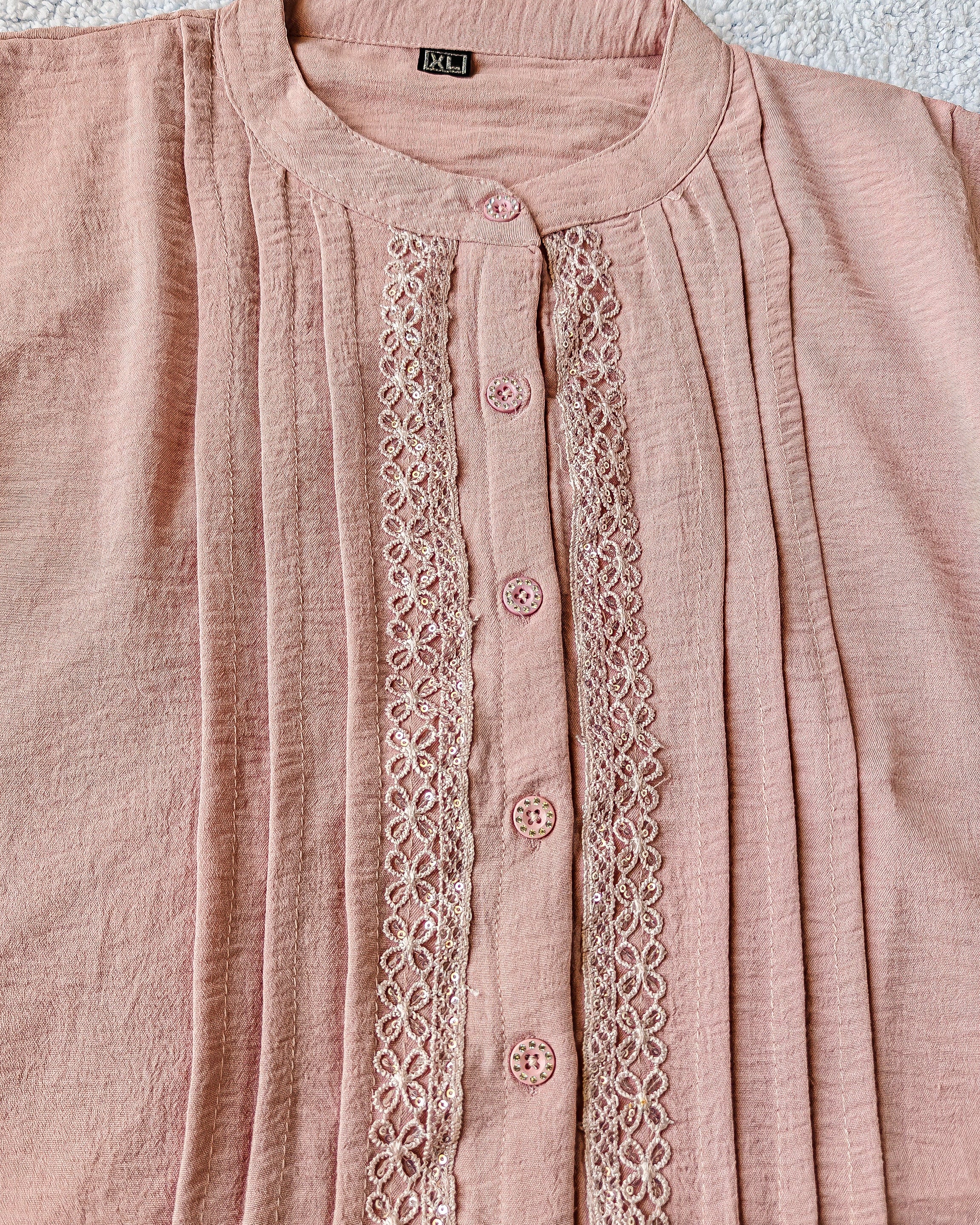Candy Pink Sequin work Top (Large/XL)