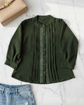 Forest Green Mirror Work Top (Large/XL)