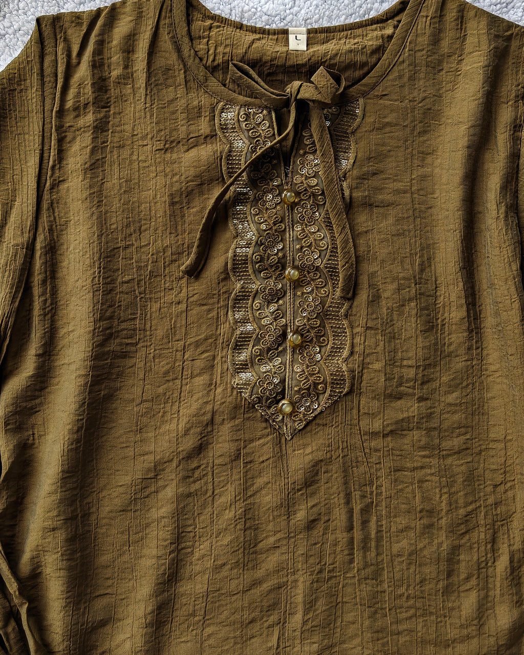Moss Green Belted Top (Large/XL)