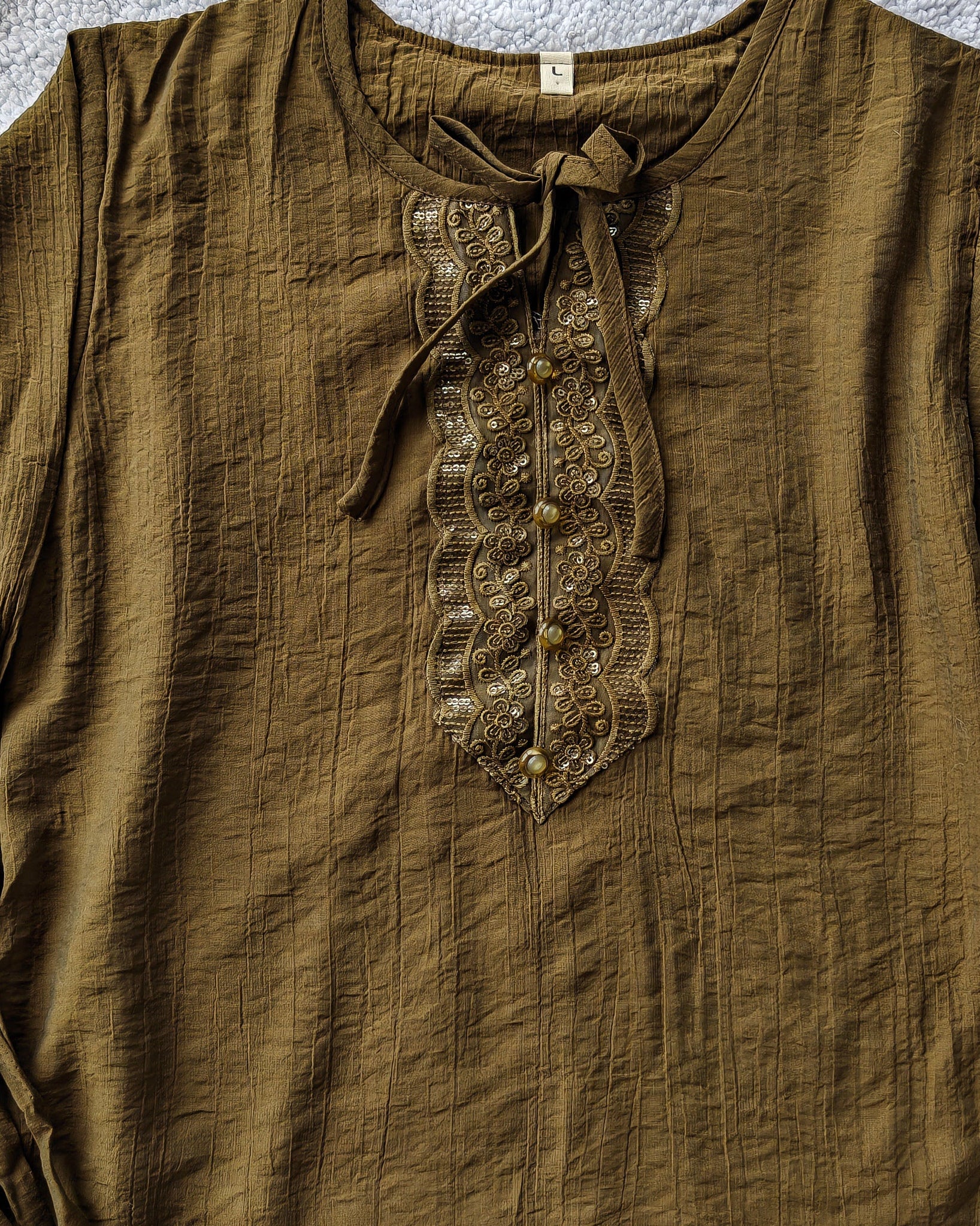 Moss Green Belted Top (Large/XL)