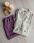 Purple and white co ord set women