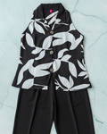 black and white floral print co ord set women
