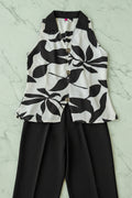 Black and white patterned sleeveless top co ord set women