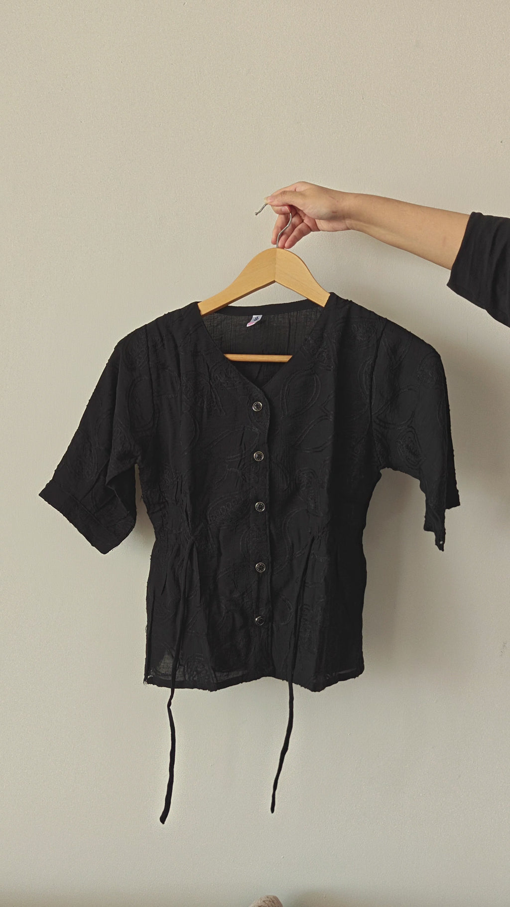 Black String belt Top (Medium)