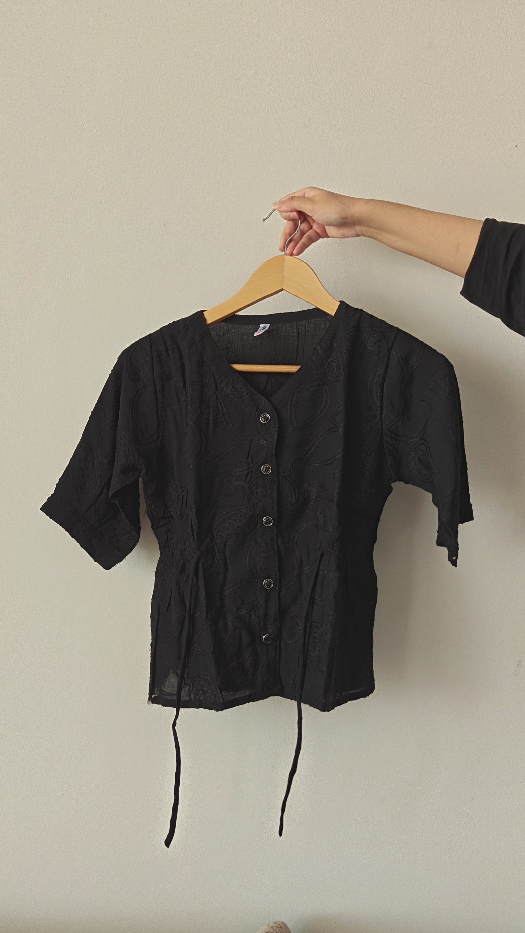 Black String belt Top (Medium)