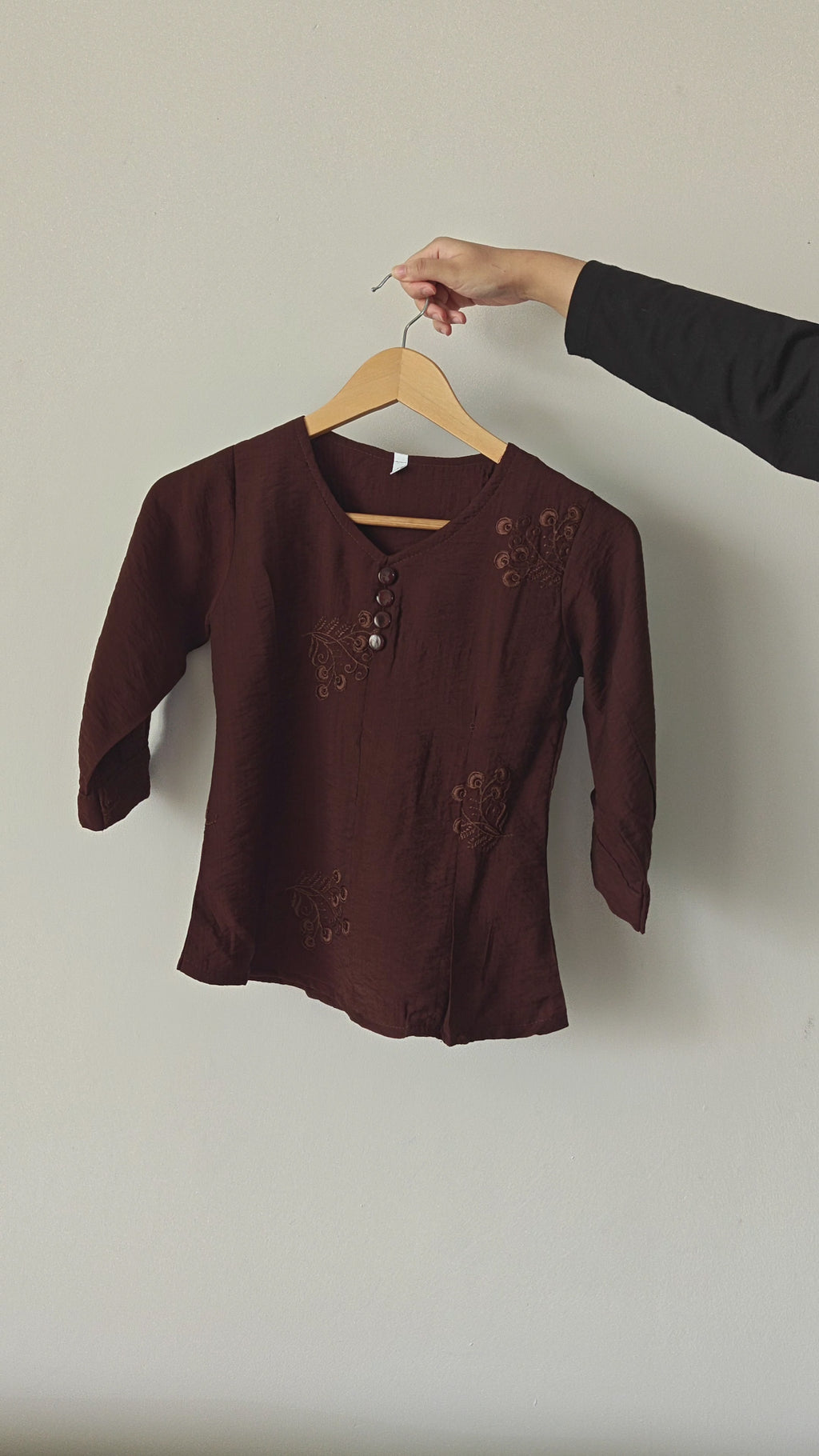 Chocolate Embroidered Top (Medium)