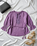 Purple Belted Women's Top