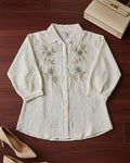 White blouse with floral embroidery 